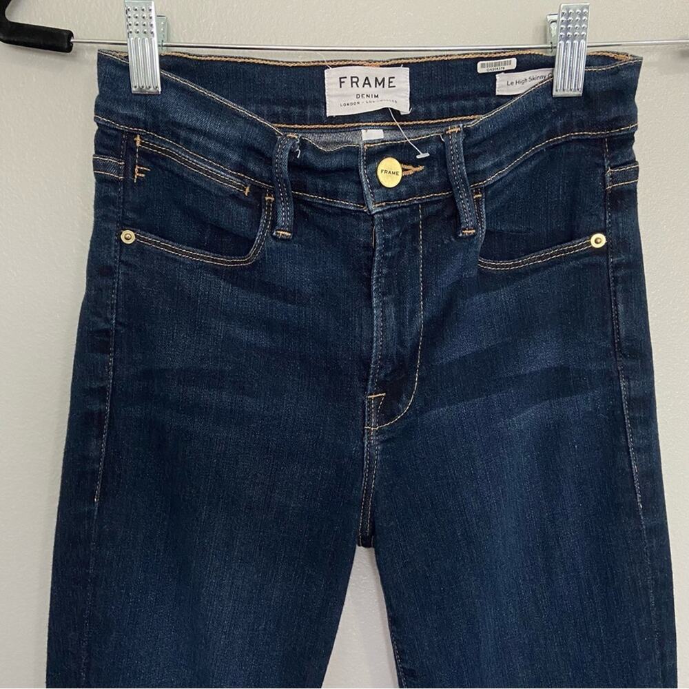 Frame Le High Skinny Crop Dark Wash Jeans - Picture 3 of 6